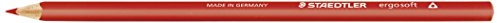 STAEDTLER 157-2 ergo soft Farbstift, ergonomische Dreikantform, rutschfeste Soft-Oberfläche, 12 Stück im Kartonetui, rot