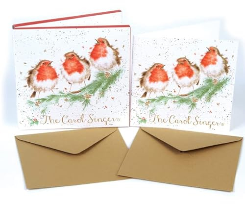 Wrendale Designs by Hannah Dale - „The Carol Singers“ - Weihnachtskarten-Schachtelset - 8 Stück