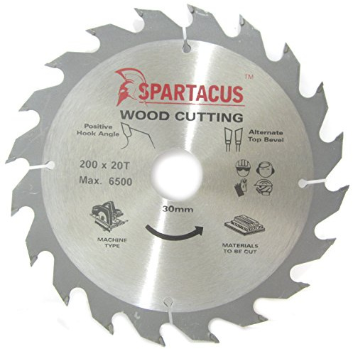Spartacus 200mm Diameter x 20 Teeth x 30mm Bore Wood Cutting Circular Saw Blade