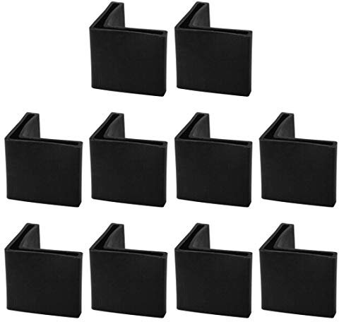 sourcing map 10pcs Casquette Pieds Chaise Angle Fer Forme L Patin Meuble Table Embout Capouchon Cornière Protection Plastique Noir 30mm x 30mm