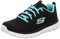 Skechers Damen Graceful Get Connected Sneaker, Black Mesh Turquoise Trim, 42 EU