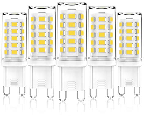 CHEERBEE G9 LED Dimmbar, Naturweiß 4000K, 3W G9 Leuchtmittel LED, 28W 33W 40W Halogenersatz, Klein-G9-Sockel für Ofenbirne, Schrankleuchte, 340LM, AC 230V, Kein Flimmern, 5er Pack