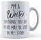 Tazza divertente in ceramica, con scritta in lingua inglese I'm A Writer, autore, poesie, storie, scritta I'm A Writer, idea