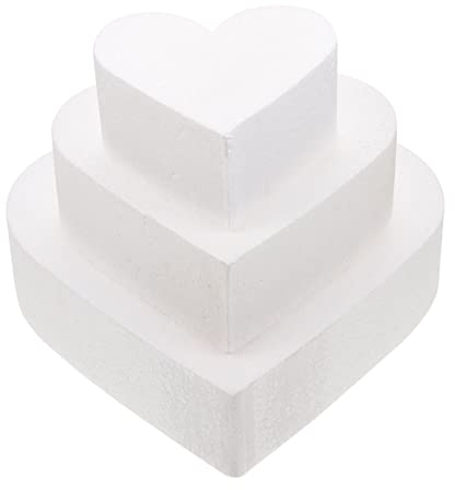 Styropor Herz Scheibe Styroporscheiben Styroportorten: 3 Stücke 3 St?ckig Cake Kuchen Torten für DIY Basteln Bemalen Skulptur Modellierung Weihnachten Ornamente Hochzeit Kuchen Dekoration