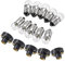 sourcing map Lot de 15 douilles de lampe E10, support d'ampoule 3,8 V, culot à vis avec ampoule E10, plastique cuivre noir