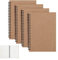 CYH 4 STK Notizbuch A5 Spirale Notizblock, Kraft Cover (100 Seiten/50 Blattt) Skizzenblock Tagebuch Skizzenbuch Classic Schreibblock Zeichenblock Sketchbook Notepad, für Reisen Schule - Kariert