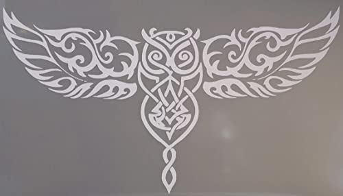 myrockshirt Eule Tribal Hexen 30cm Pentagramm Aufkleber Sticker Autoaufkleber ohne Hintergrund freie Farbwahl