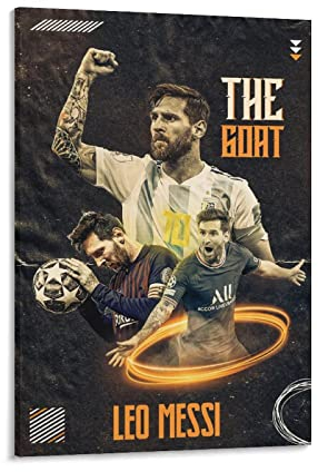 Fußball Star Messi Goat Art Poster Inspirational Collection Bild Druck Leinwand Poster Wandfarbe Kunst Poster Dekor Mo