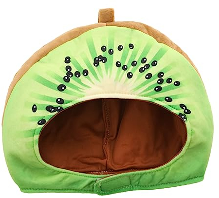 ifundom Kiwi-Kopfbedeckung Gehäkelte Hüte Häkelstirnbänder Hawaii- Kiwi-Häkelhut Partykostüm Neuheit Partykappe Lustiger Hut Cartoon-Hut-Requisite Cartoon-Kopfbedeckung