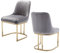 chairus Esszimmerstühle 2er Set Samt Polsterstuhl Esszimmer Küchenstühle mit Gold Metallbeinen Gepolsterte Essstühle für Küche (Grau-2)