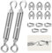 13 Pezzi Tenditore Acciaio Inox Kit,2 x Tiranti per Filo Acciaio M6, 5 x Ditali per Fune Metallica M3, 6 x Morsetti per Filo Stendibiancheria M3,Regolabili Tenditore Cavo Acciaio,per Funi,Tenditore