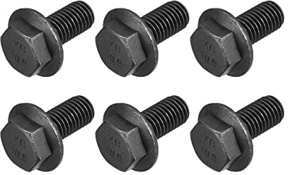 METALLIXITY Geflanscht Sechskant Kopf Bolzen (M12x25mm) 6Stk Sechseck Gezackt Flansch Bolzen Voll Gewinde Schraube - für Haus Bauwesen Hardware Verschlüsse