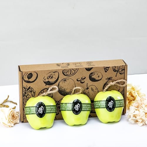 Fun Soaps Apple Adventure: Vegan 3-Pack Hand & Body Wash Soap on a Rope - Natural Ingredients, Kid-Friendly, Long-Lasting Foam & Crisp Fragrance, Gift Box