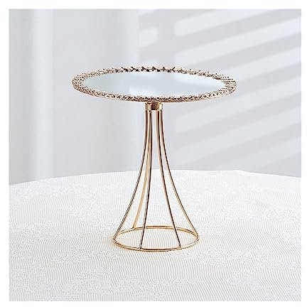 Cake Stand Simple and Fashionable Dessert Table Cake Rack, High Leg Dim Sum Rack Display Rack Birthday Party Wedding Party Decoration Cake Holder (Color : Gold, Size : Small)