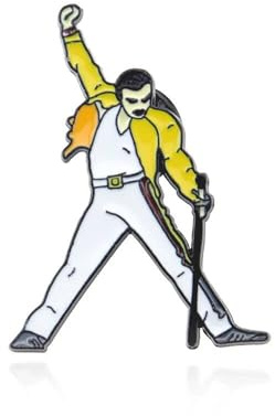 Distrigeek Pin's Queen Freddie Silhouette chanteur groupe rock pop - métal émaillé - badge pour homme femme, pour fan de musique rock