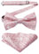 HISDERN Noeud Papillon Homme Rose Élégance Formelle Nœuds Papillon et Mouchoir Déjà Noue Réglable Couleur Unie Nœud de Papillon pour Mariage Fête
