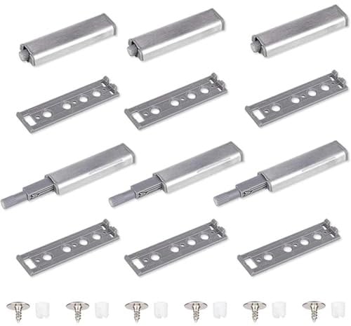 AUEFUDQ 6 piezas cierre pulsador puerta, amortiguadores magnéticos, fijación de tornillos, para cajones, aparadores