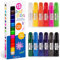 Zenacolor 12 Malfarben Set in Gouache Farben in Stiftform Gouache Sticks - Bastelfarben für Kinder Mal & Farbset ungiftig - Paint Schulmalfarben Deckfarben Kinde