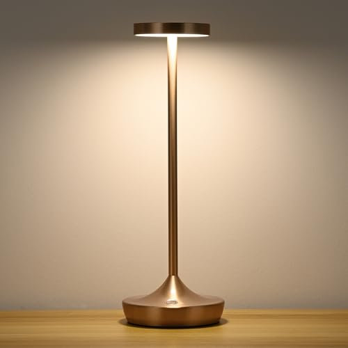 SLSMD Lampada da tavolo senza fili LED Ricaricabile Dimmerabile 6000mAh 3 Modalità di Luce USB-C Lampada da tavolo Uso Interno/Esterno (Titanio)