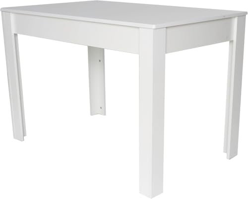 DUPI Mesa Comedor Aitana con Estructura y Tapa Superior de Madera (Blanco, 140x80)