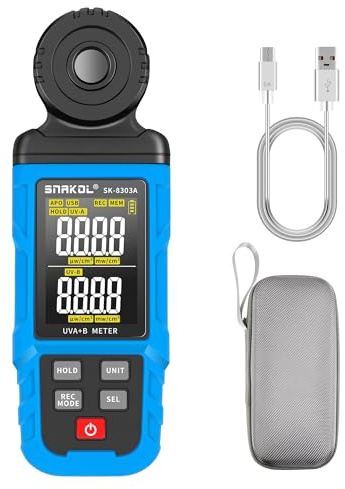 SNAKOL Digitales UV-Beleuchtungsmesser, hochpräzise, UVA/UVB/UVC-Messung (SK-8303A)