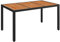 Kangqiling Gartentisch aus Holz, schwarz, 150 x 90 x 75 cm, Polyrattan, schwarz, 319901