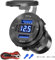 12V/24V USB Outlet, 84W 4-Port USB Car Charger Socket with Dual PD3.0 & Dual QC3.0 Fast Charging, Aluminum Alloy Waterproof Outlet with LED Voltmeter, Compatible for Cars Boats RVs Motorcycles Marine