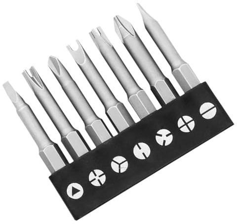 Zohino 7 Pcs 1/4 Hex Shank Magnetic Special Shaped Screwdriver Insert Bits Set U-Shape Y-Type Triangle Inner Cross 3-Points Phillips Slotted Screwdriver Bits Tool