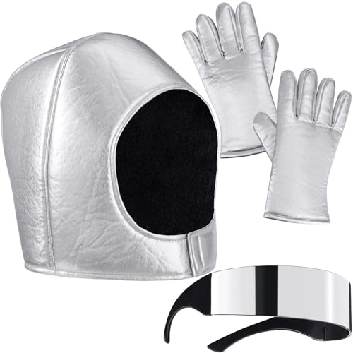 dressforfun Unisex Kostüm Astronautenhelm, Brille und Handschuhe, One Size, verspiegelte Astronautenbrille, Weltraum Astronauten Zubehör, Astronaut Helm für Karneval, Fasching, Mottoparty, silber