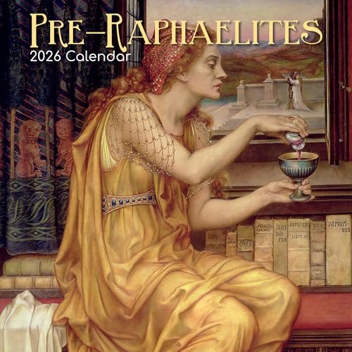 TGSC | Pre-Raphaelites Kalender 2026, 16 Monate (Septer 2025-Dez. 2026), quadratischer Wandkalender 2026, Planer mit großem Raster für Zuhause oder Büro, Kunstkalender 2026/2025, Kalender UK