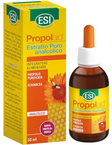 ESI - Propolaid Estratto Puro Analcolico, Integratore Alimentare di Propolis, Senza Glutine e Vegetariano, Liquido, 50 ml
