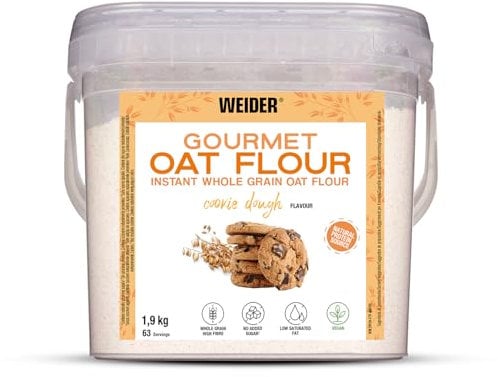 Weider Oat Gourmet. Harina de Avena Integral. Fuente de proteína con bajo contenido en azúcares. Sabor Cookie Dough (1,9 kg)