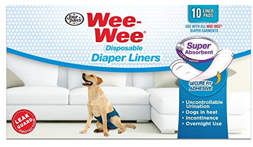 Four Paws Wee-Wee Super Absorbent Disposable Adjustable Dog Potty Training Diapers, Leak-Proof Protection for Puppies and Small Dogs, Extra Small, 12 Count
