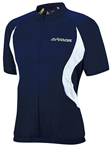 Airtracks Herren Fahrradtrikot Kurzarm Team Radtrikot Jersey Bike Radler Shirt Atmungsaktiv Schnelltrocknend Reflektierend Größen XS S M XL XXL XXXL XXXXL - Navy-blau - M