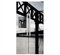 Vinilo Frigorífico Americano Puente Metalico Mar | 91x179cm | Varias Medidas | Pegatinas de Nevera Económicas y Elegantes | Vinilo Nevera