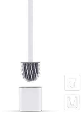 Ibergrif M34151-3 Escobillas y Portaescobillas de Inodoro, Cepillo y Soporte para WC, Silicona, Blanco
