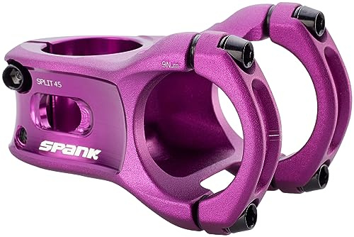 Spank Split 35 Enduro Trail Shotpeen Anodized Bicycle Stem, Universal Fit, Cycling Stem, Mountain Bike Stem, Bar Clamp, Shotpeen Anodized Stem, CNC-optimised (40mm,Purple)