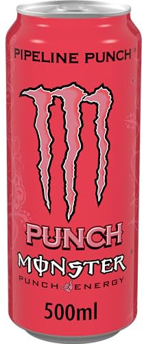 Monster Energy Pipeline Punch – 1 Lattina da 500 ml, Energy Juice con Taurina, L-carnitina, Inositolo e Vitamine del Gruppo B, Bevanda Energetica dal Gusto di Frutto della Passione, Arancia e Guava
