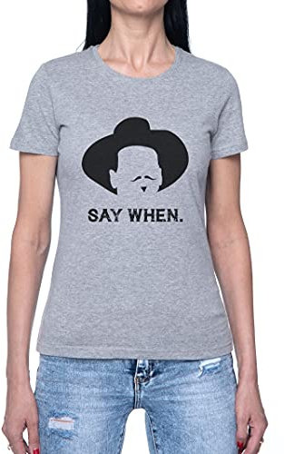 Hopestly Macho Say When Maglietta da Donna a Maniche Corte Casual Leggera Girocollo Grigio Women's Tshirt Grey Crew Neck XS