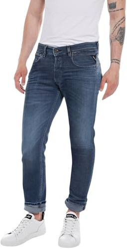 Replay Herren Jeans Grover Straight-Fit Hyperflex Cloud mit Stretch