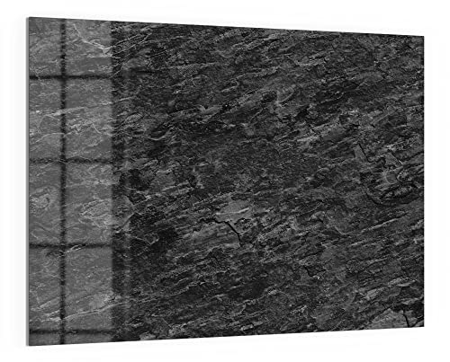 DEQORI Glas-Magnettafel | 120x90 cm groß | Motiv Dunkle Steinstruktur | Memo-Board aus Glas | Magnetboard inkl. Magnete, Stift & Tuch für Küche & Büro | Tafel magnetisch & beschreibbar