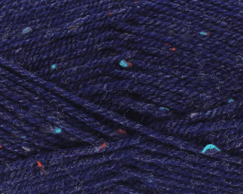 King Cole Big Value Tweed DK Yarn - 100g Ball - Premium Acrylic Wool for Knitting & Crochet - Double Knit (3656 Navy)