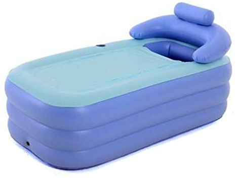 WindWilder Inflatable Badewanne Aufblasbar Home SPA Badewanne mit Kissen & Getränkehalter & Abflussrohr Faltbare Mobile Badewanne für Erwachsene Tragbare Reise Outdoor 160 x 82 x 48 cm (ohne Pumpe)