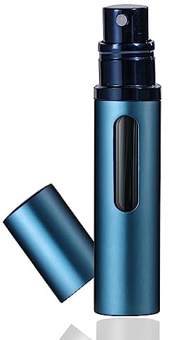 Emwel Pulverizador de perfume, vacío de viaje, atomizador mini portátil con ventana para viajes, 8 ml (azul)