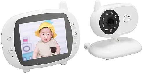 Babyphone mit Kamera und Audio, 3,5-Zoll-Videoanzeige, Nanny-Kamera mit Kamera, Nachtsicht, 2-Wege-Audio, Schlafliederfunktion, Temperatursensor (EU-Stecker)