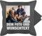 Kissenbezug - Geschenk mit Bild I eigenem Foto I Name I eigener Text I Wunschtext - 50 x 50 cm - Grau - Custom Kissen kissenbezüge selber gestalten selbst drucken Logo kopfkissen Machen fotokissen