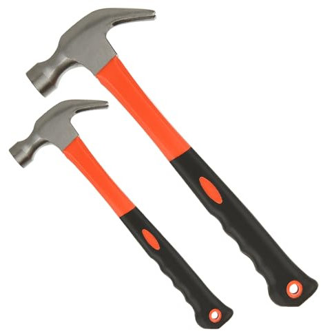 ASelected 2 Pcs Sheep Horn Hammer - 0.25Kg & 0.75Kg, Sturdy Forged Steel, Rustproof, Non-Slip Comfortable Grip