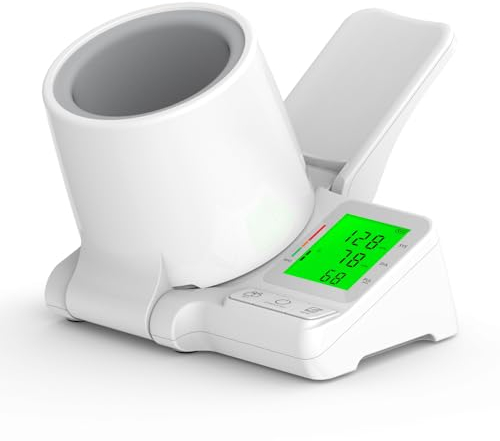 Pressione Sanguigna Macchina, HOLFENRY Braccio Superiore Macchina Digitale Della con Barile Mobile Progettato No-Tie Cuff Sfigmomanometro Funzione di Trasmissione Vocale per i Genitori Nonno Nonna