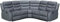 Recliner Grey Bonded Leather Fabric 5 Seater Corner Sofa for living room-Cheap 2C2 sofas & couches With Drop-Down Table & Cup Holders (Grey, Corner Sofa)