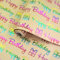 Geschenkpapier Geburtstag Rolle, 43 cm x 10 m, Happy Birthday Geschenkpapierrolle, Metallic und brillantes Geschenkpapier Geburtstag Kraftpapier Rolle für Mädchen, Jungen, Frauen, Männer